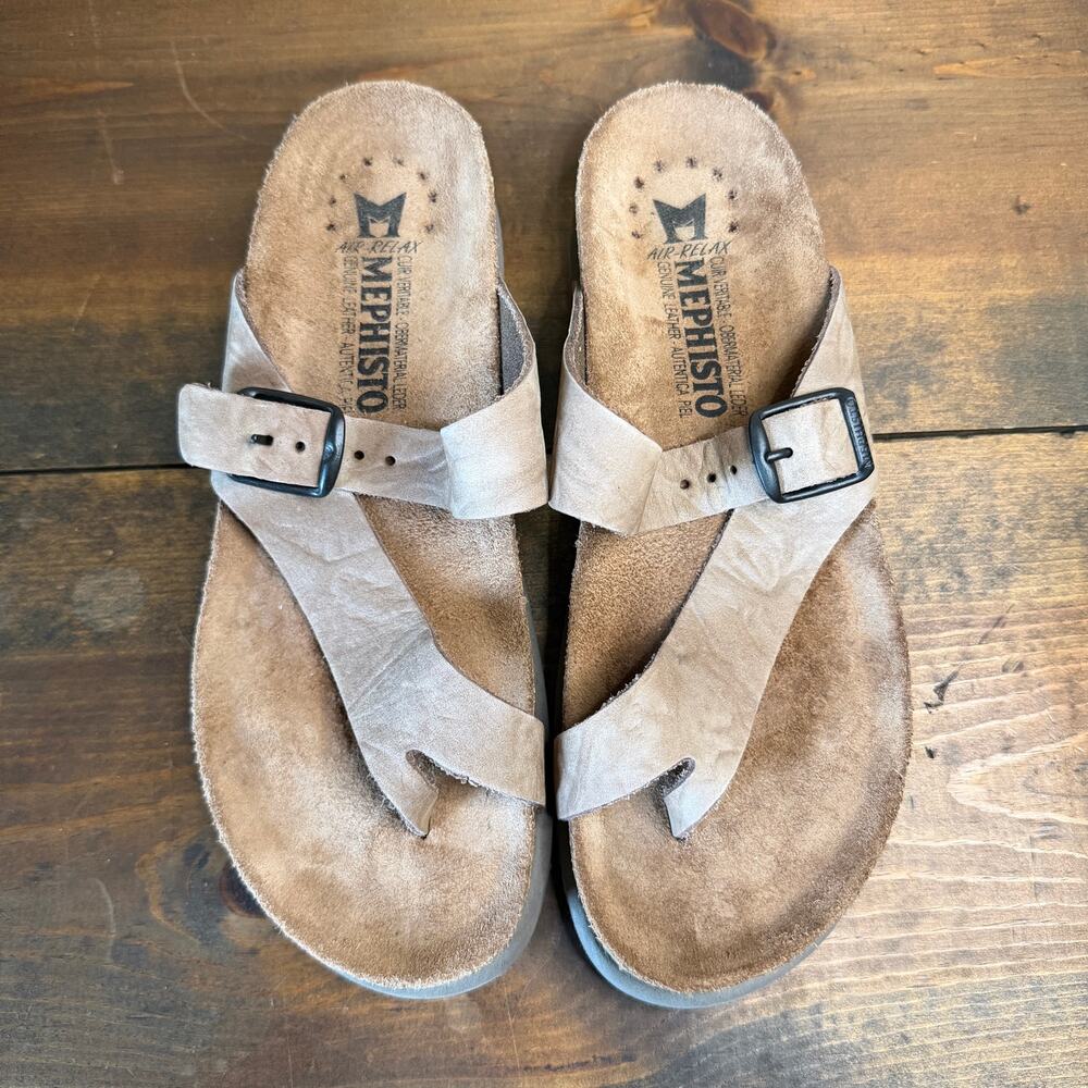 Mephisto Helen Sandal Slip On Toe Loop Soft Air Comfort Women's size 37 US 7 - Picture 8 of 13